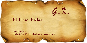 Gilicz Kata névjegykártya
